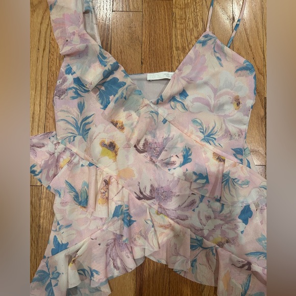 Women’s Zara Pastel Floral Ruffle Tank Top - Picture 4 of 7